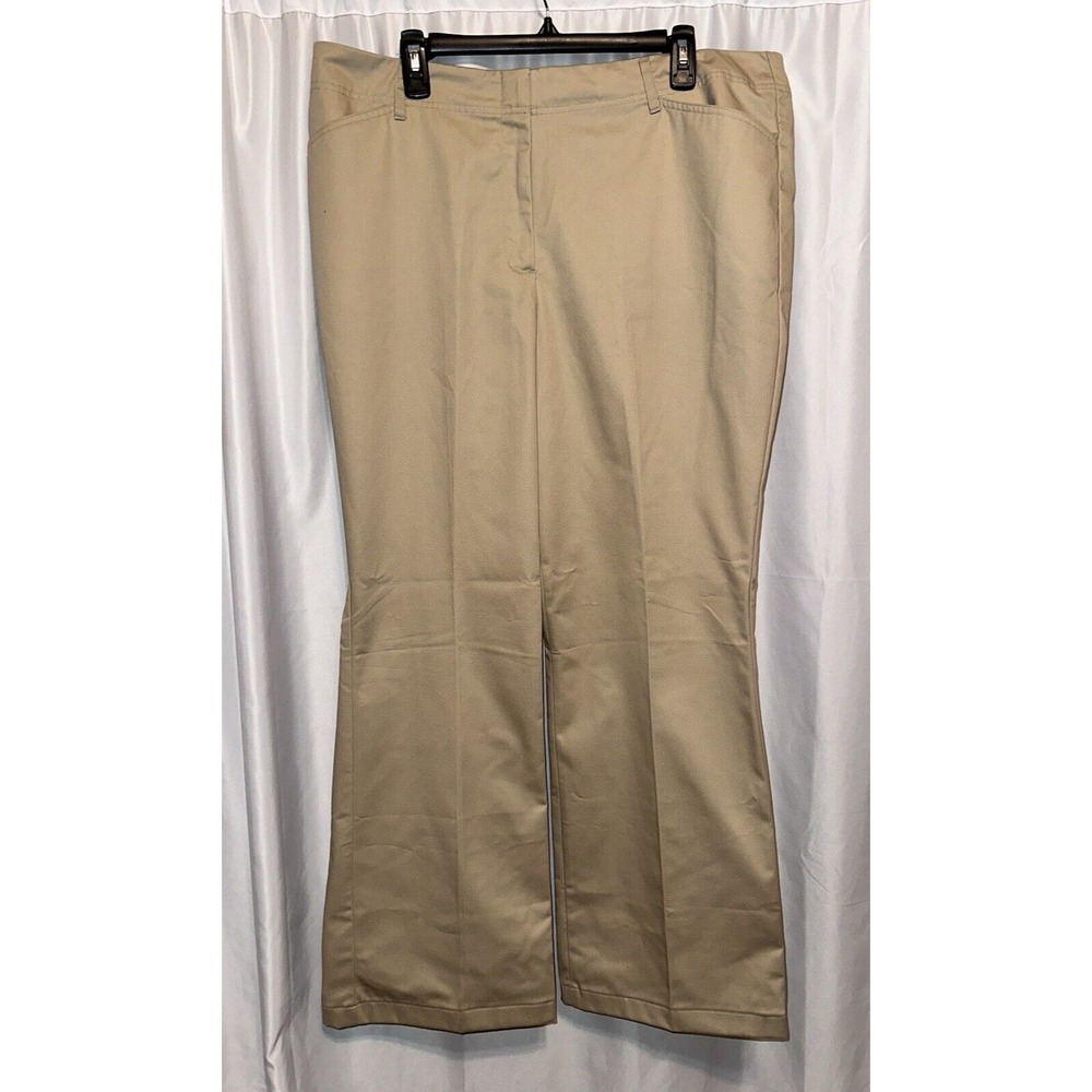 NWT Lands‎ End Pants Womens Size 18 Tan Flat Front